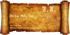 Nika Mína névjegykártya